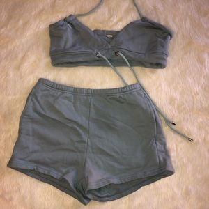 2 piece baby blue shirt set